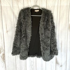 Faux Fur Blue Jacket | blue fur coat